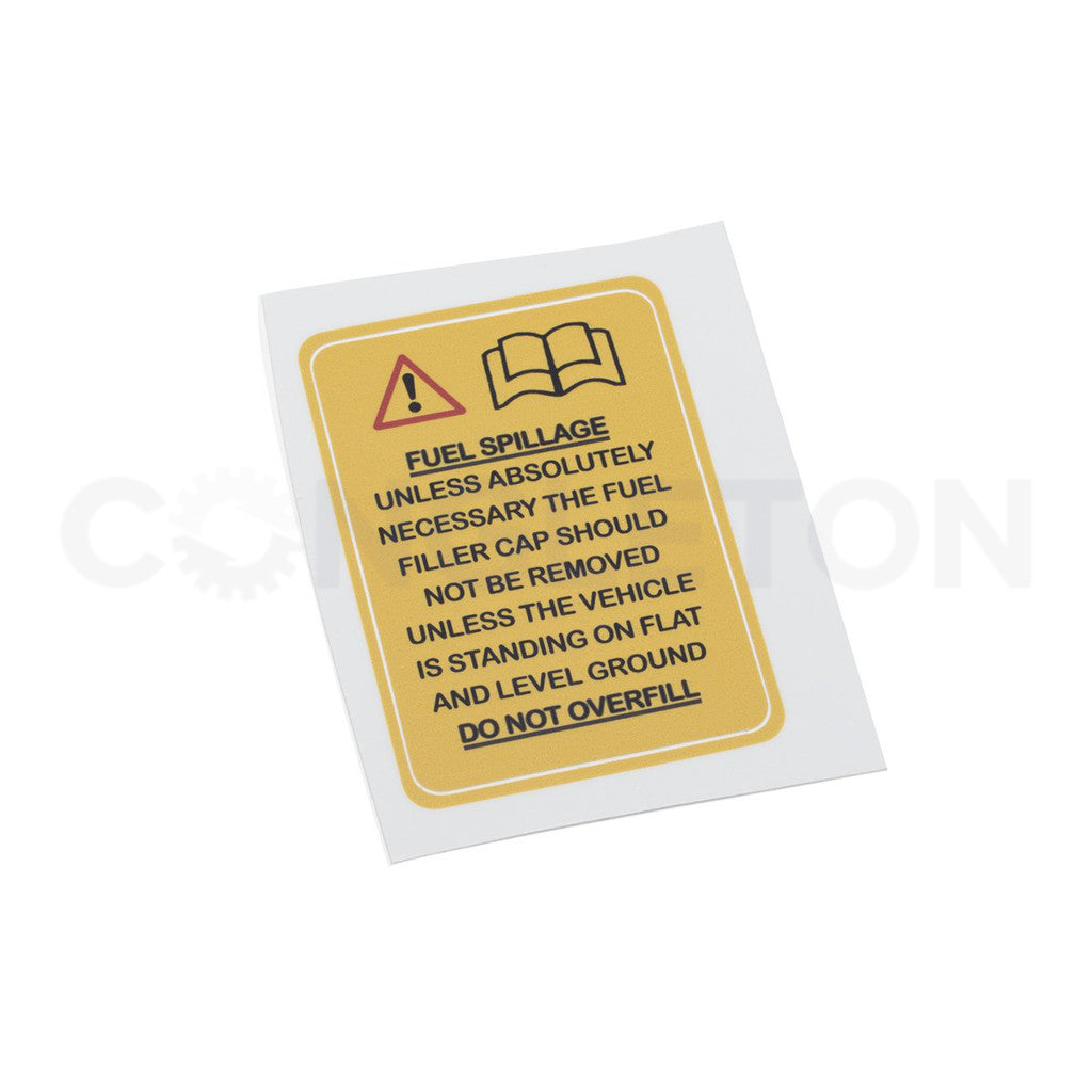 Range Rover Classic Fuel Spillage Fuel Door Decal