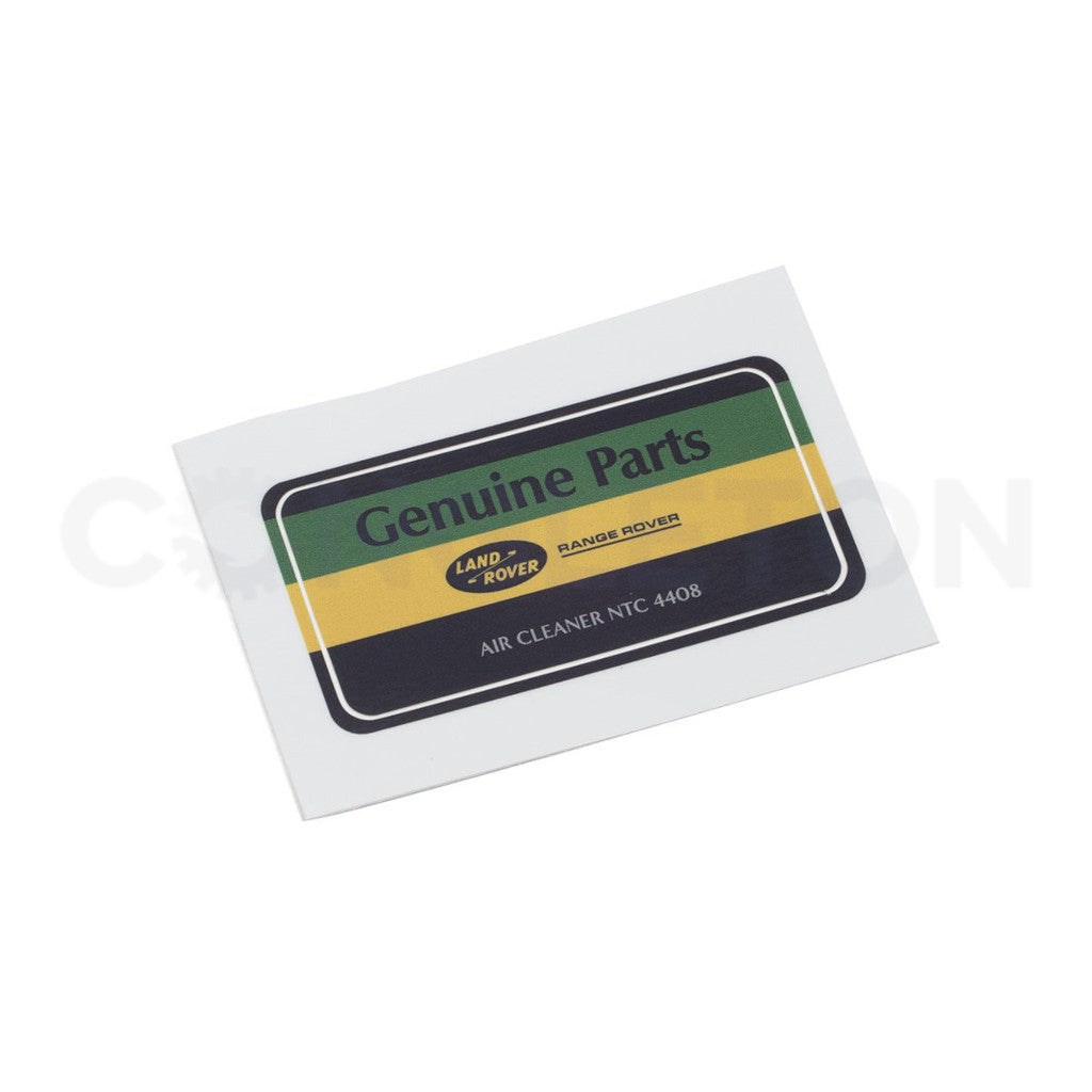 Range Rover Classic 87-90 A/C Air Filter/Cleaner Label