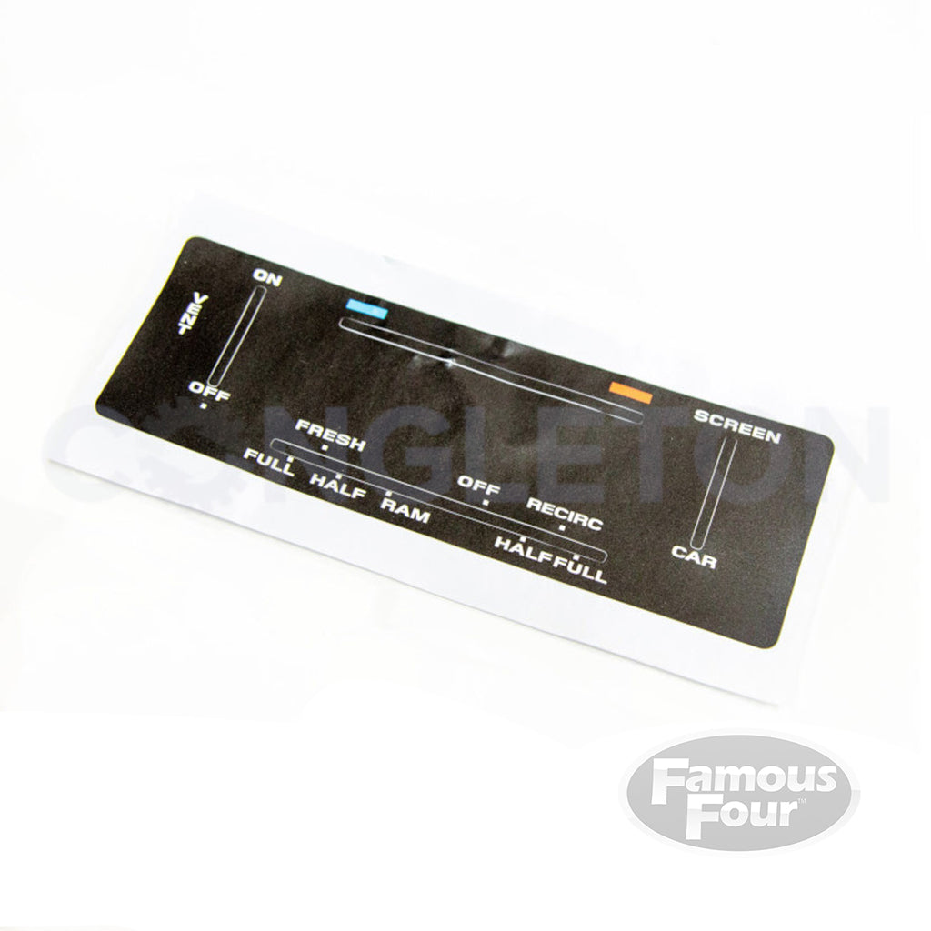Heater Control Plate Decal For Range Rover Classic 1970 -1985