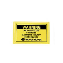 "Radio Removal Warning" Sticker