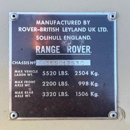 1975 Range Rover Two Door