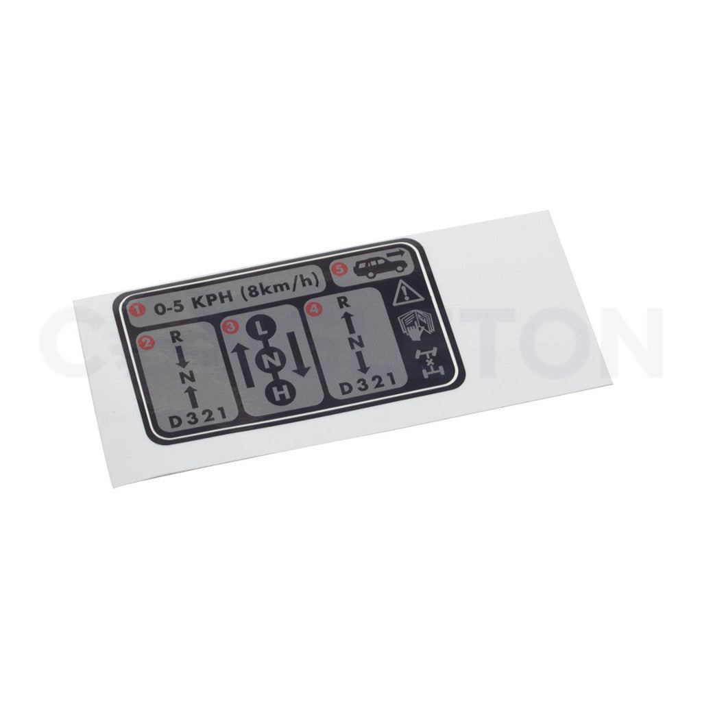 Discovery II T-Case Shift Center Console Decal